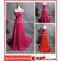 2014 Popular A-Line Straps Square Beaded Court Train Chiffon Evening/Prom Dress (AS5306)